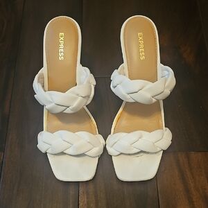 Express Women's White Braided Sandals